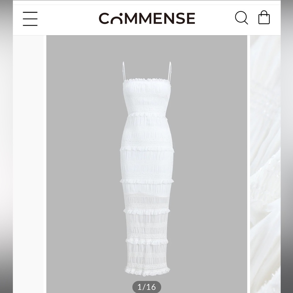 Commence Aegean Ruffle Zippered Midi dress brand new